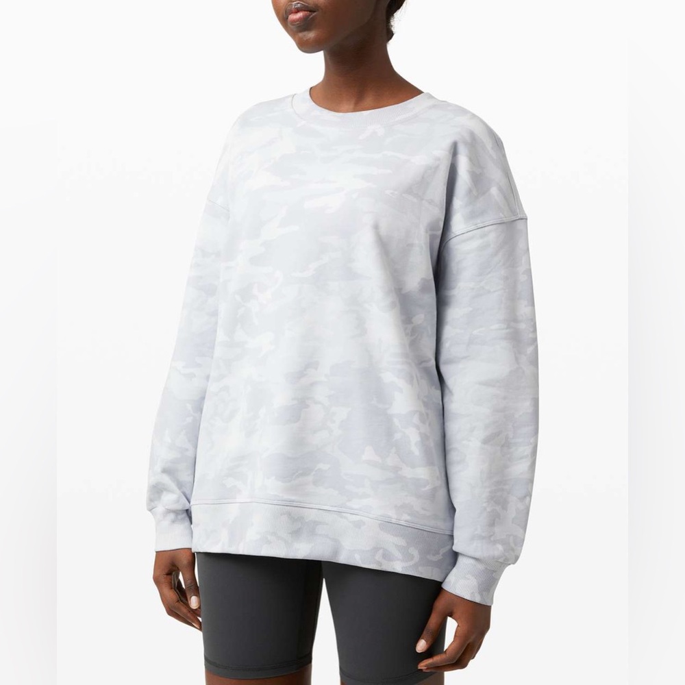 Lululemon Perfectly Oversized Crew in Incognito Camo Cotton Terry Fabric| Size 2